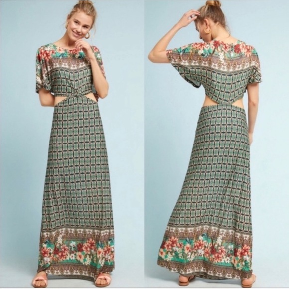 FARM Rio Dresses & Skirts - Farm Rio Anthropologie Dress Womens Small Cut out Boho Festival Lila Maxi Long